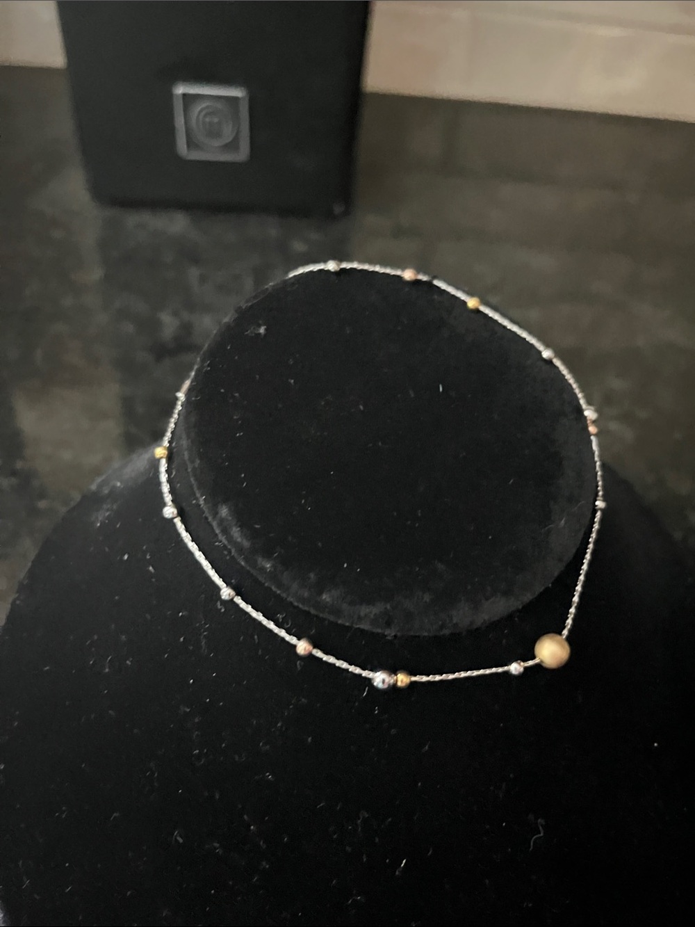 A Little Lavish Two-Tone Beaded Bracelet - Silver with Gold Accents